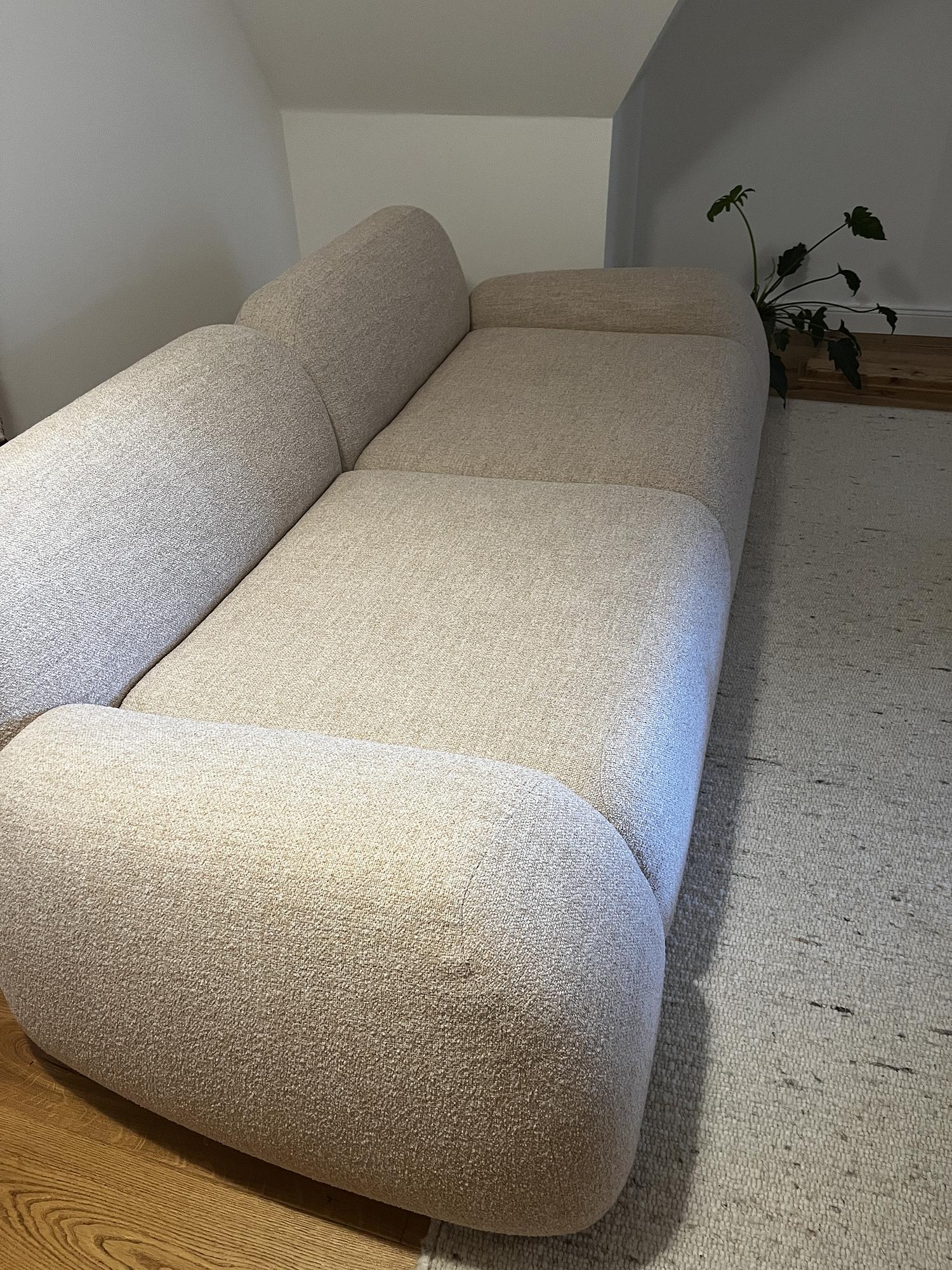 3-Seater Sofa Bouclé Cream 1