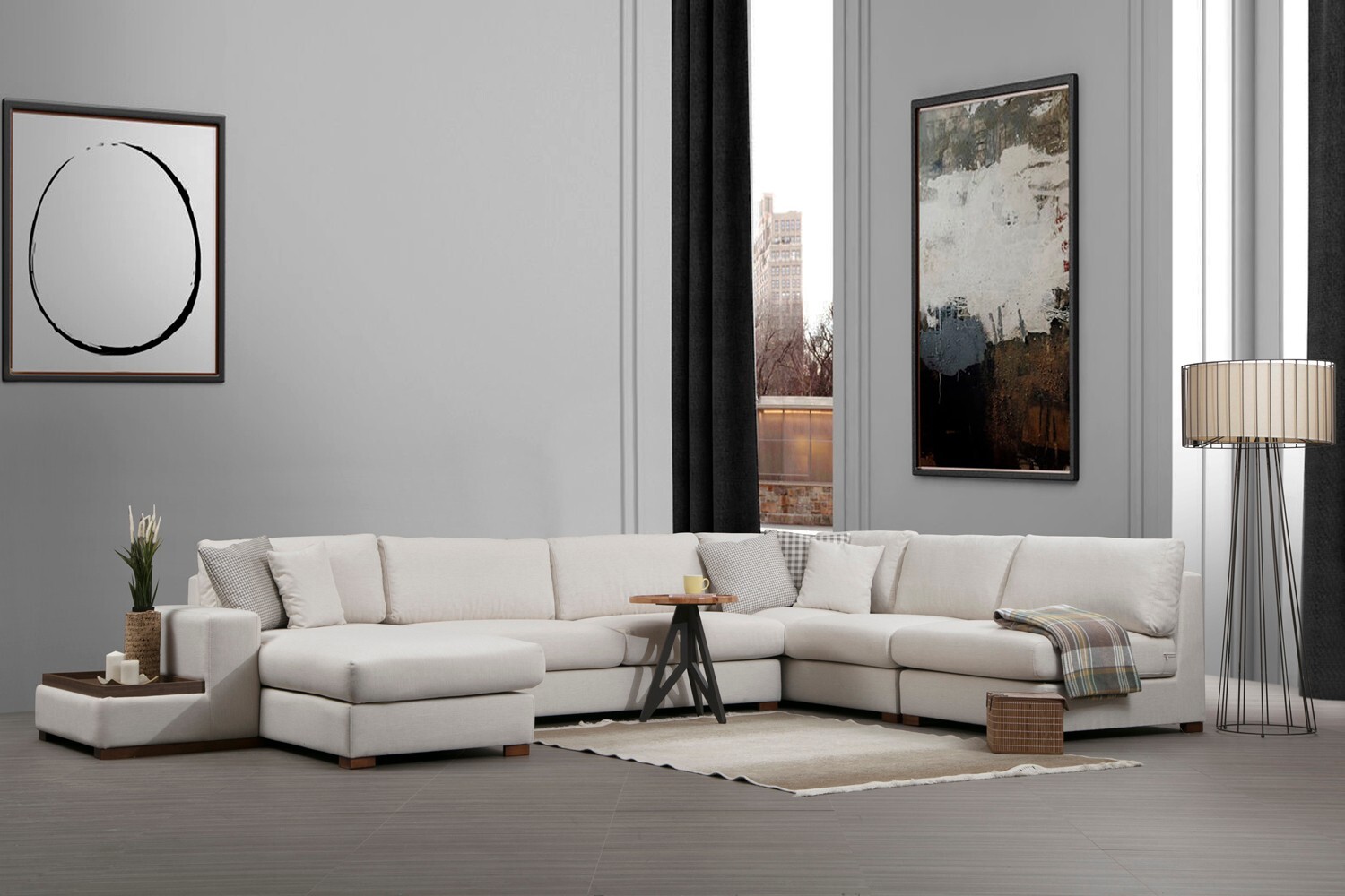 Modern corner sofa White 1