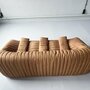 Vintage Annie Hiéronimus Sandra Sofa-Set Leder Beige 5-tlg 3