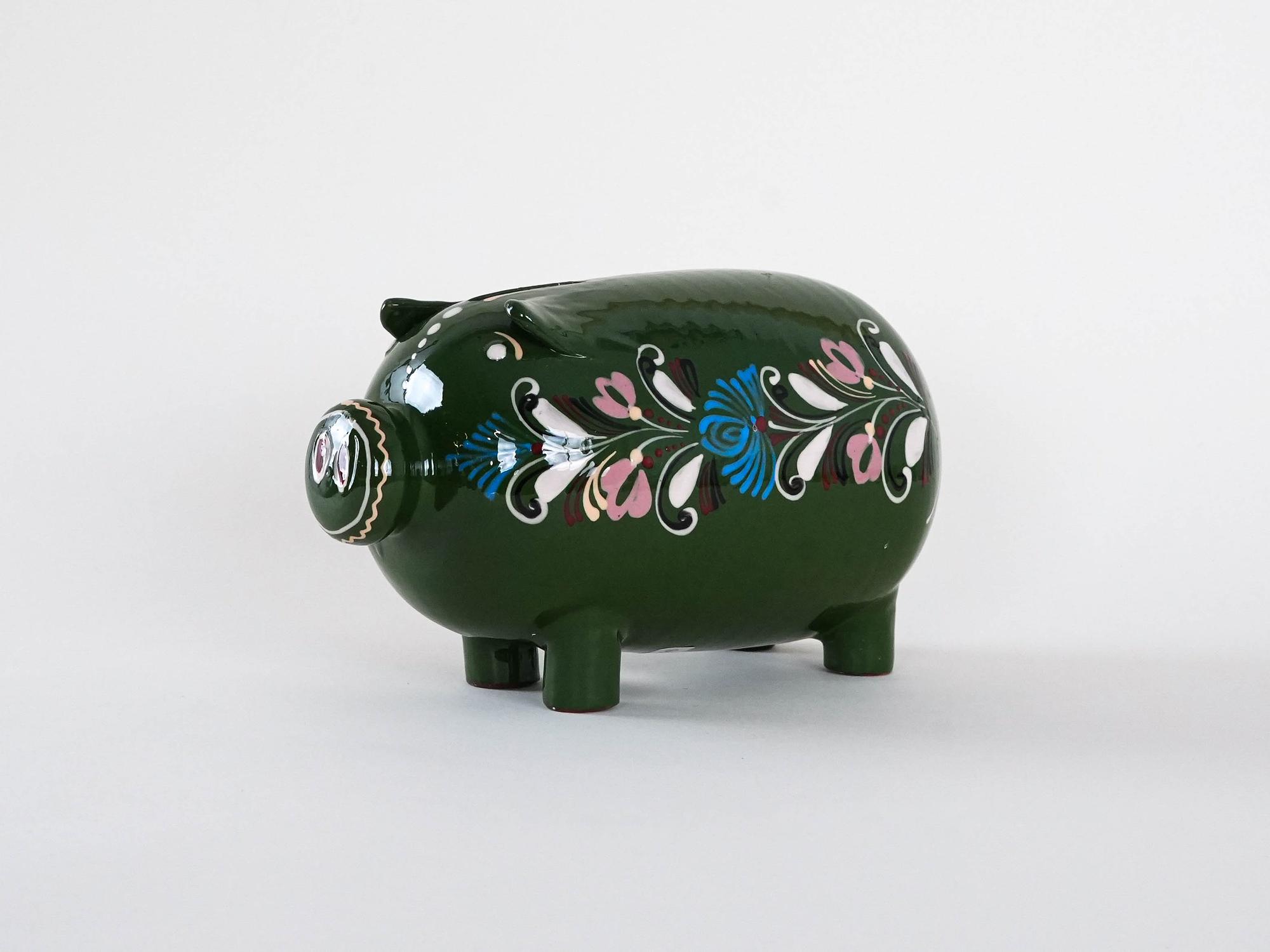 Keramik-Sparschwein 1970er 6