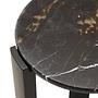 Palermo Runder Marmorplatte Beistelltisch Holz Schwarz 6