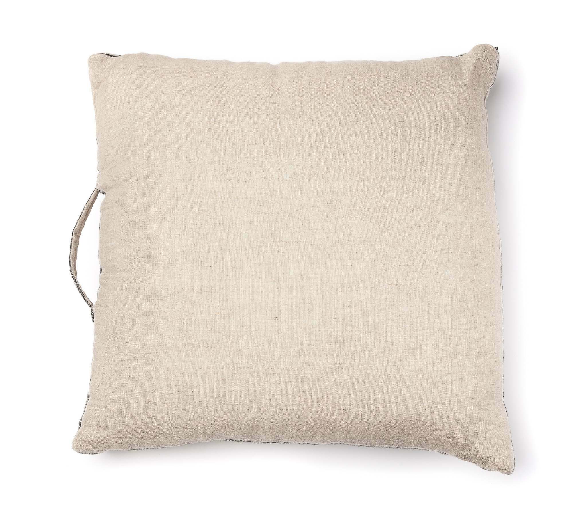 Großes Kissen aus Naturleinen mit Füllung Weiß 65 x 65cm 0