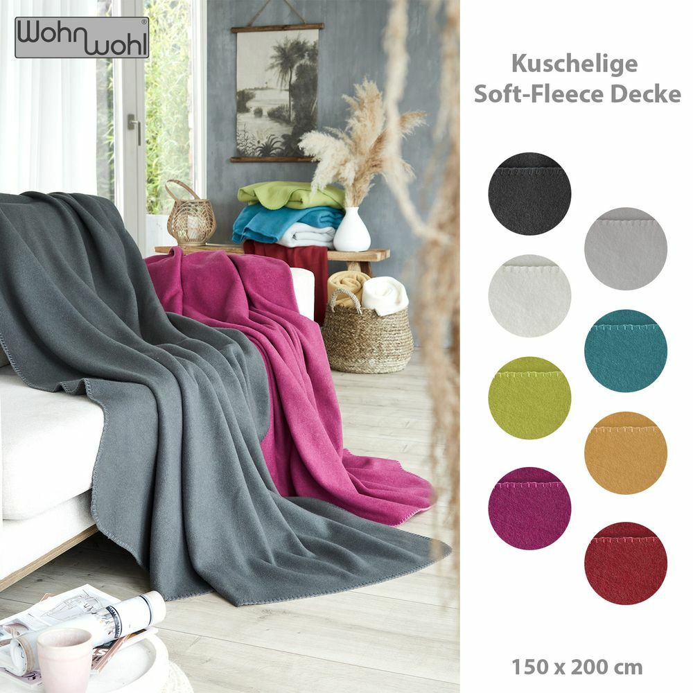 Wohndecke aus Visco Fleece Anthrazit 1