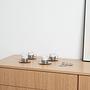 Espressotassen-Set Porzellan Silber Weiß 1980er Jahre 1