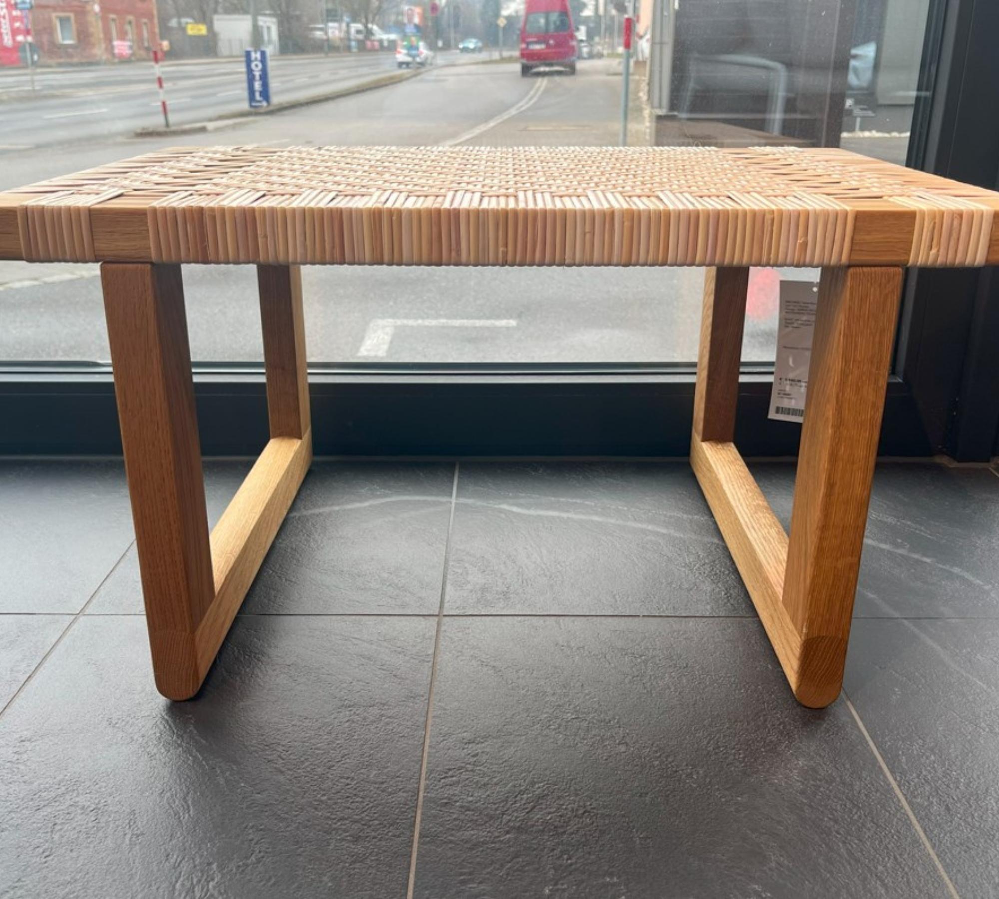 BMO488S Table bench Oak wood Rattan Natural 3