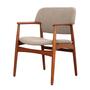Vintage Chair Teak Wood Textile Grey 1960s 0
