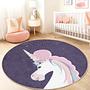 Magischer Einhorn Kinderteppich Mehrfarbig ⌀150cm 1