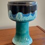 Vintage Vase Keramik Blau 1970er Jahre 2