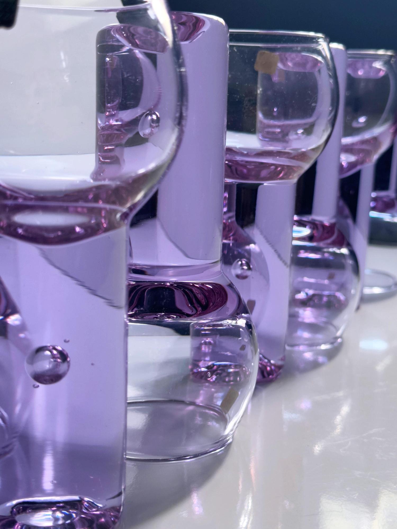 6x Vintage Aperitif glasses Alexandrite glass 1970s 5