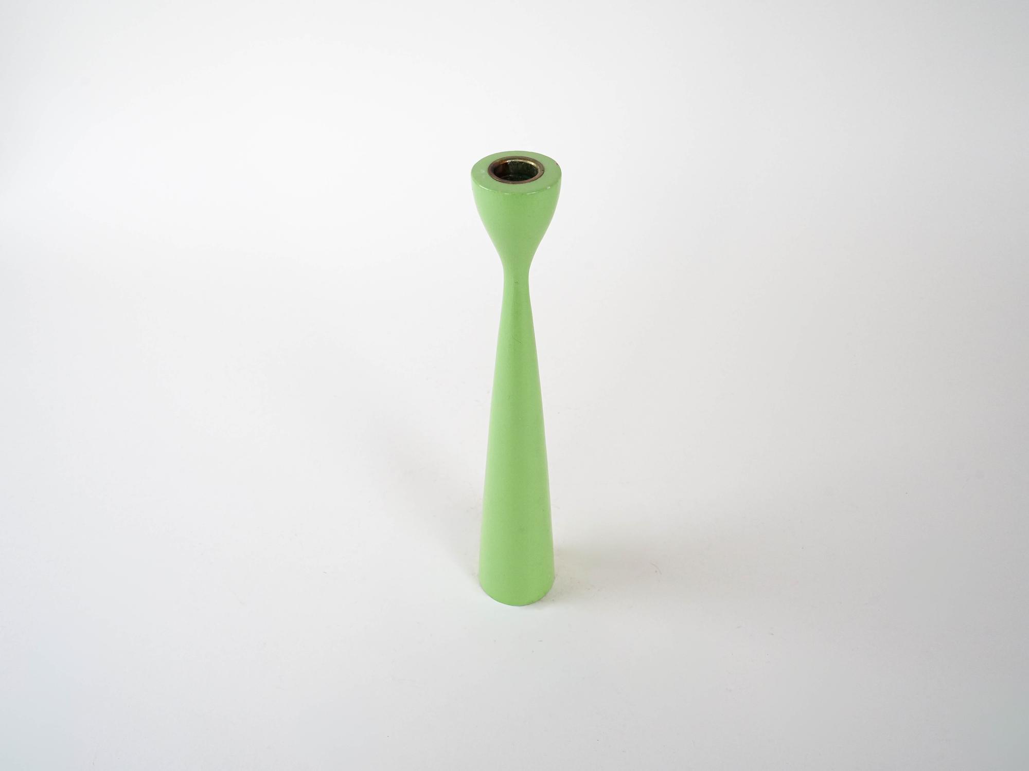 Candlestick 1970s Pastel Green 3
