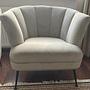 2x Cocktail Chairs Velvet Metal Grey 3