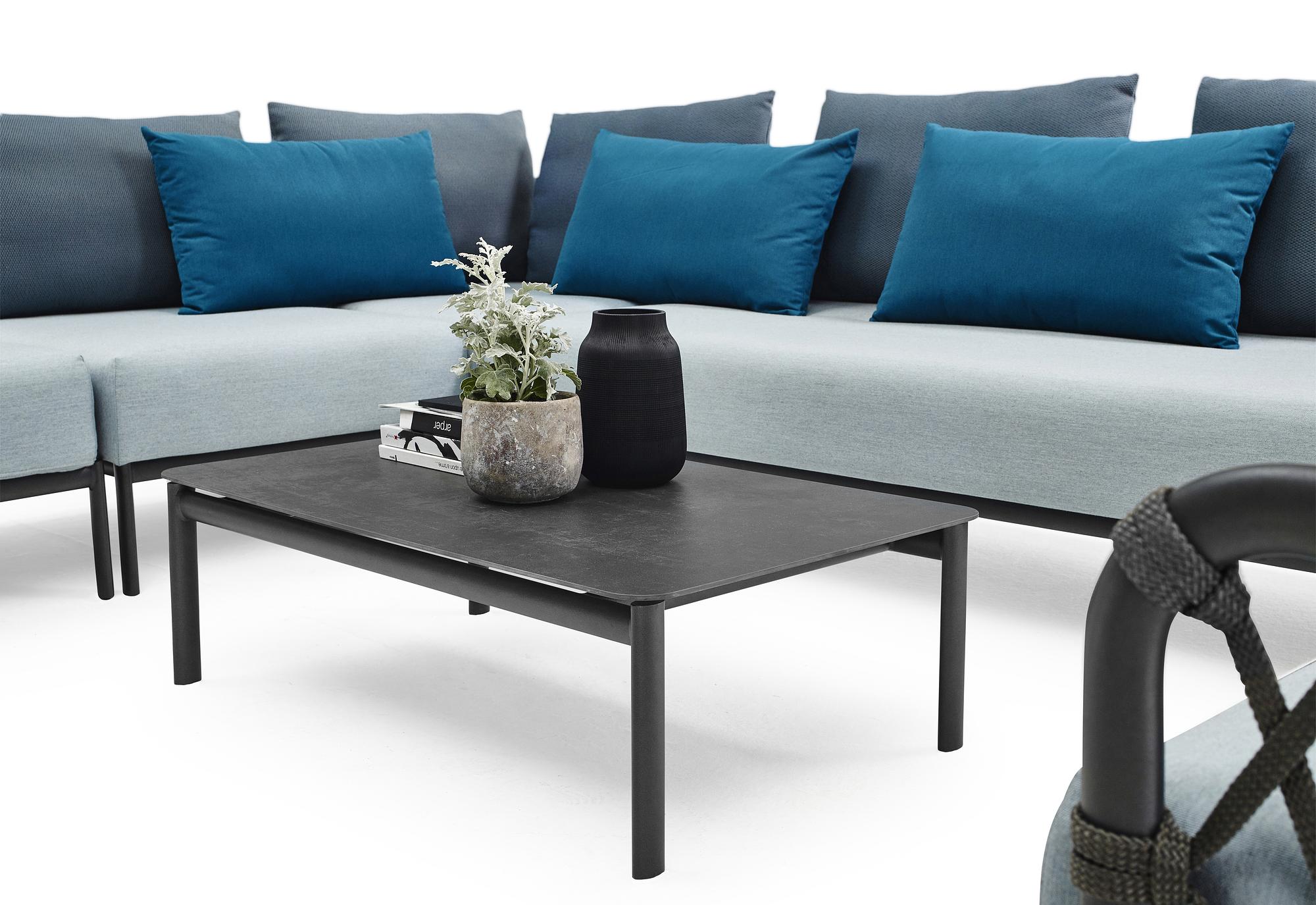 Caro Garten Lounge-Set Anthrazit Blau 6