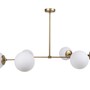 Lampada a sospensione 6 sfere di vetro metallo bianco oro 4