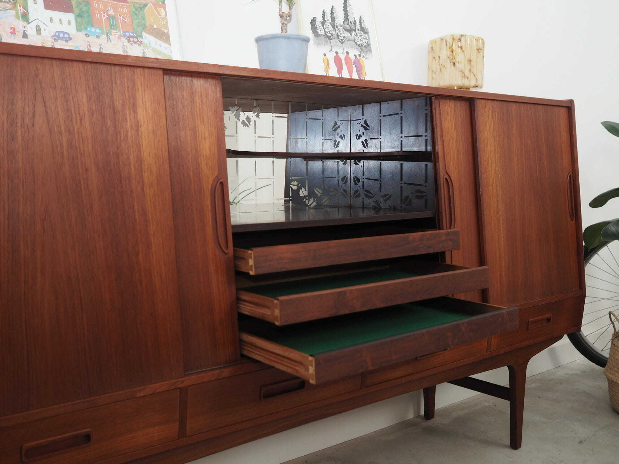 Vintage sideboard teak brown 1960s 4
