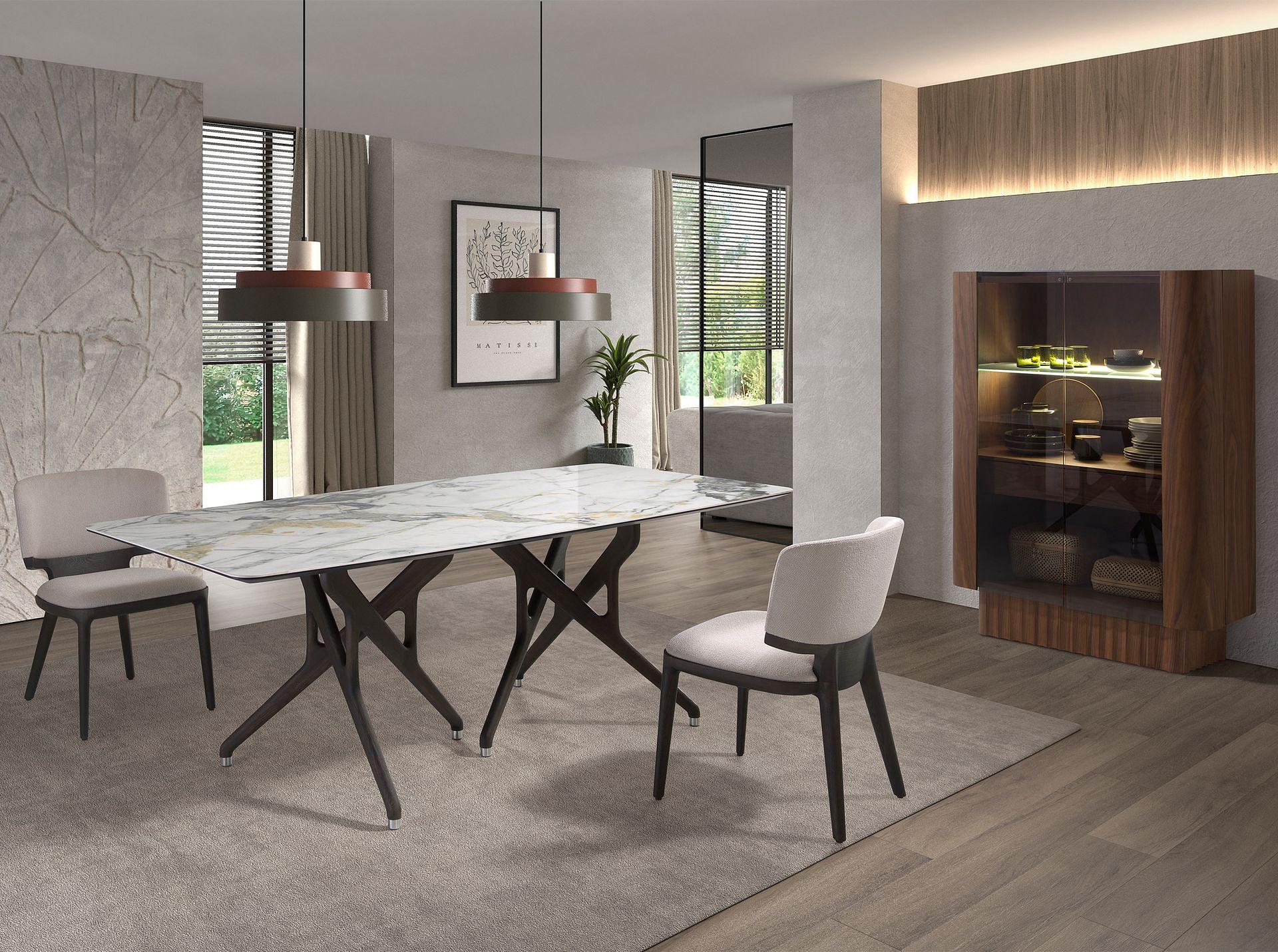 Sideboard aus Glas und Walnuss 3273 3