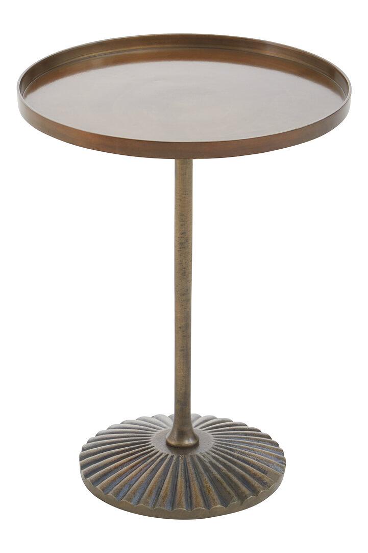 Pali Round Side Table Large Aluminum Brass 1