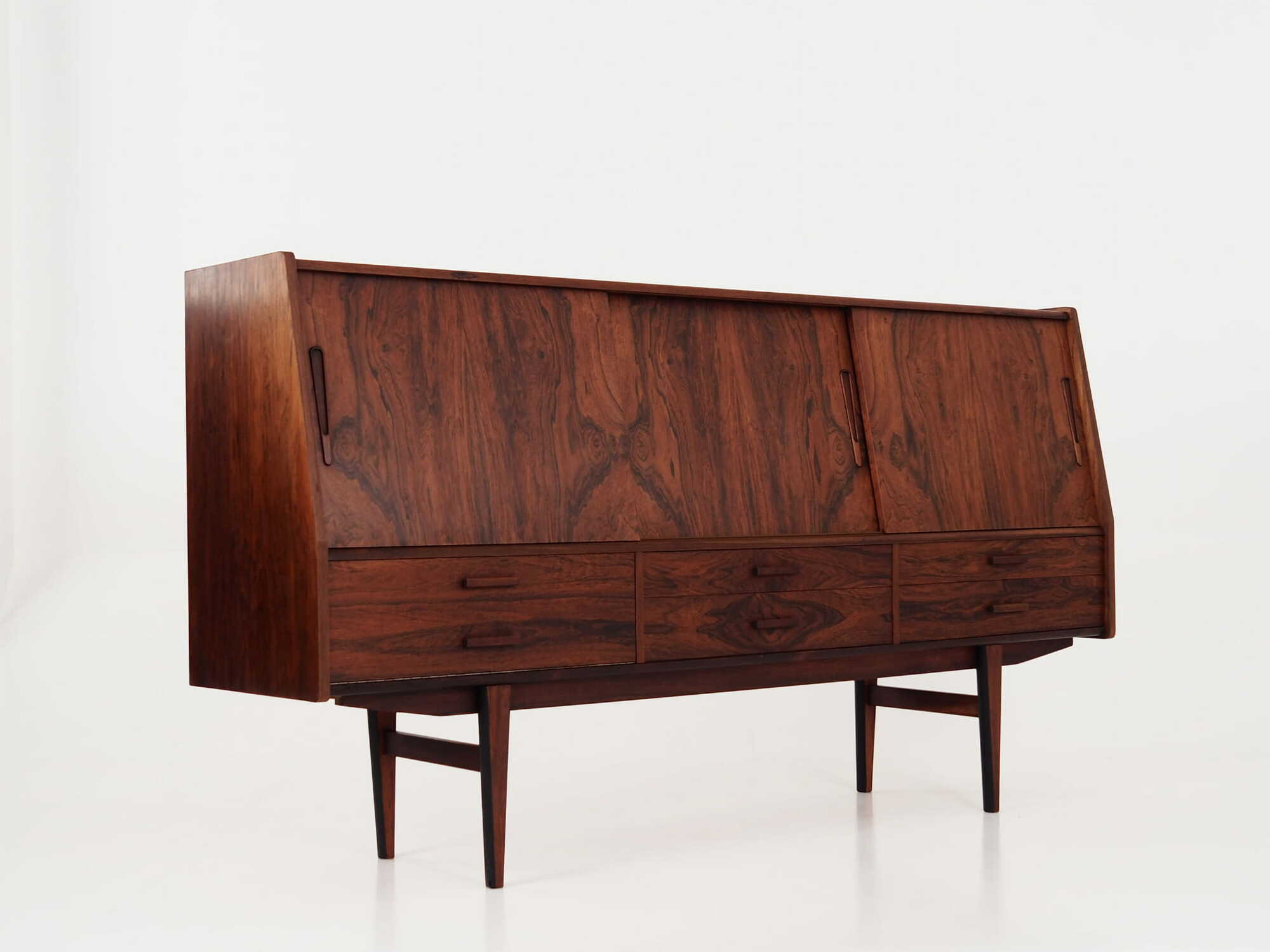 Highboard Rosenholz Braun 1970er Jahre 3