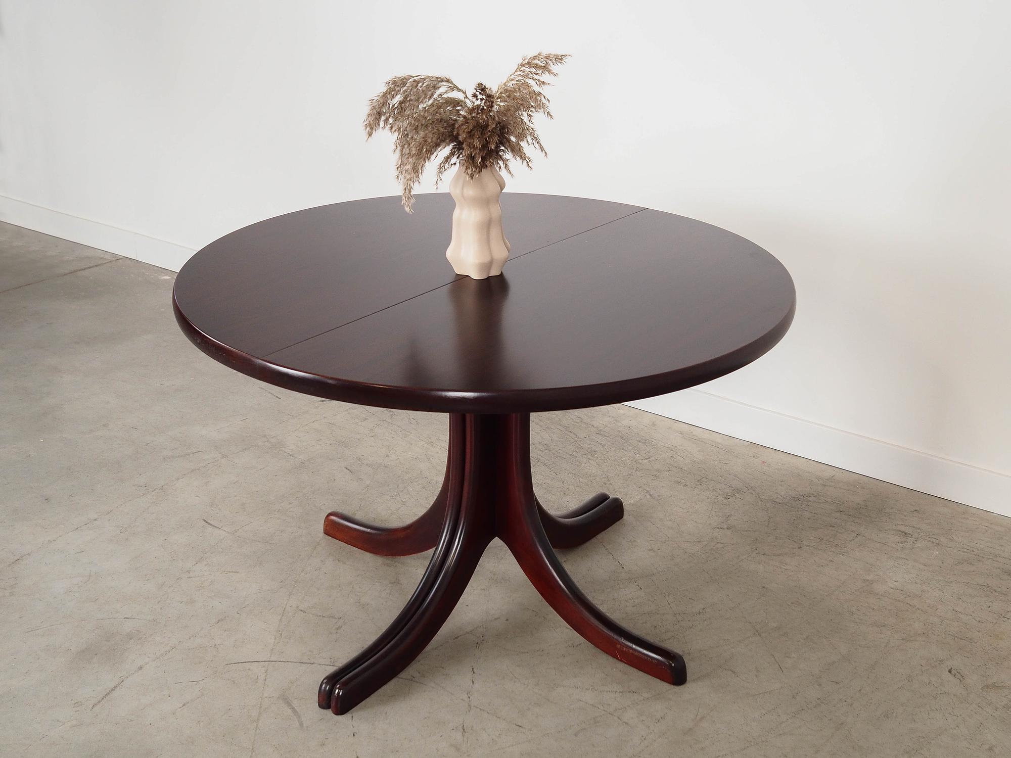 Mahogany table Dark brown 1970s Ø115cm 2