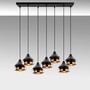 Pendant lamp with 7 elements metal black 5