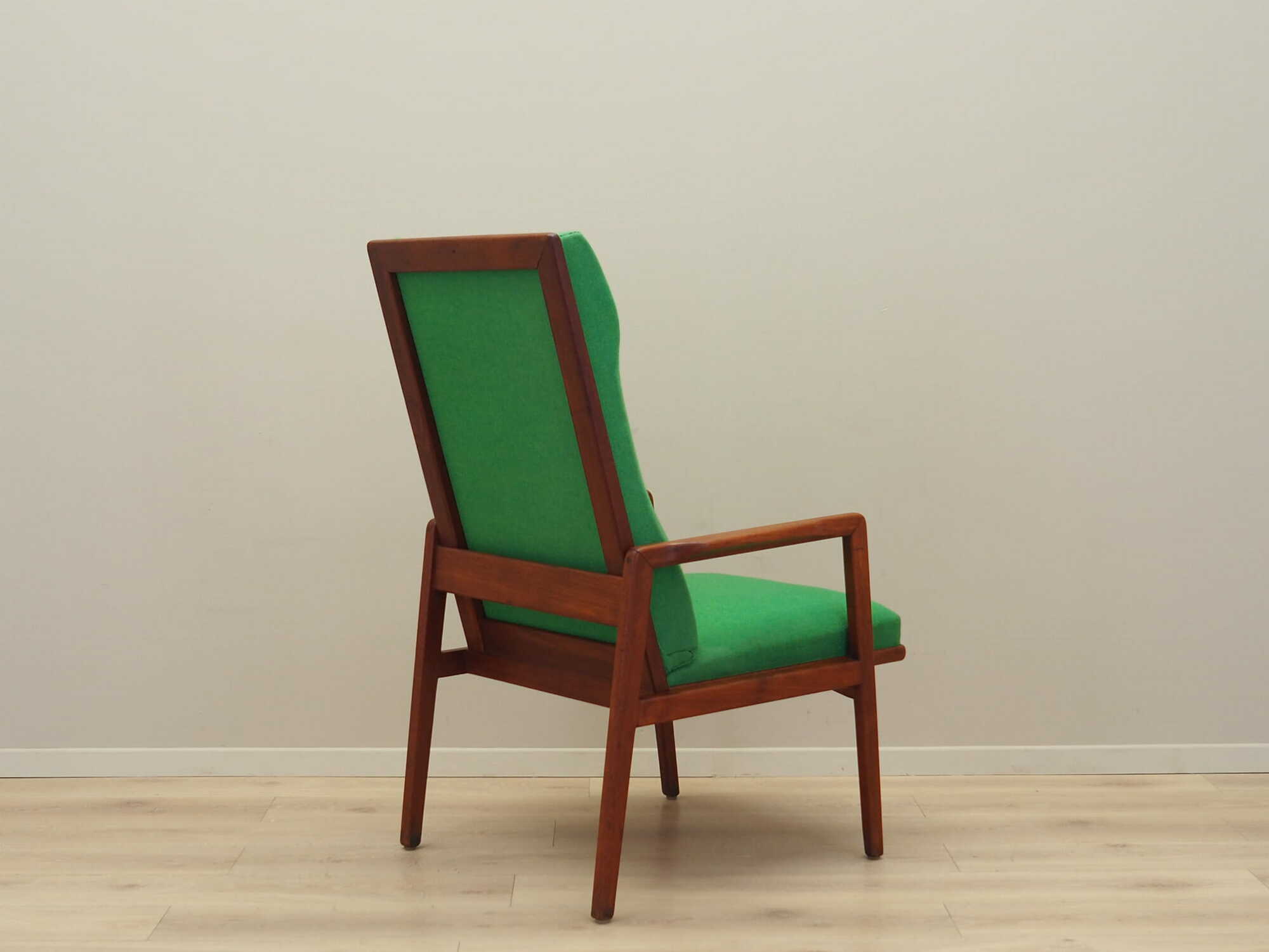 Armchair Teak wood Textile Green 1970s 5