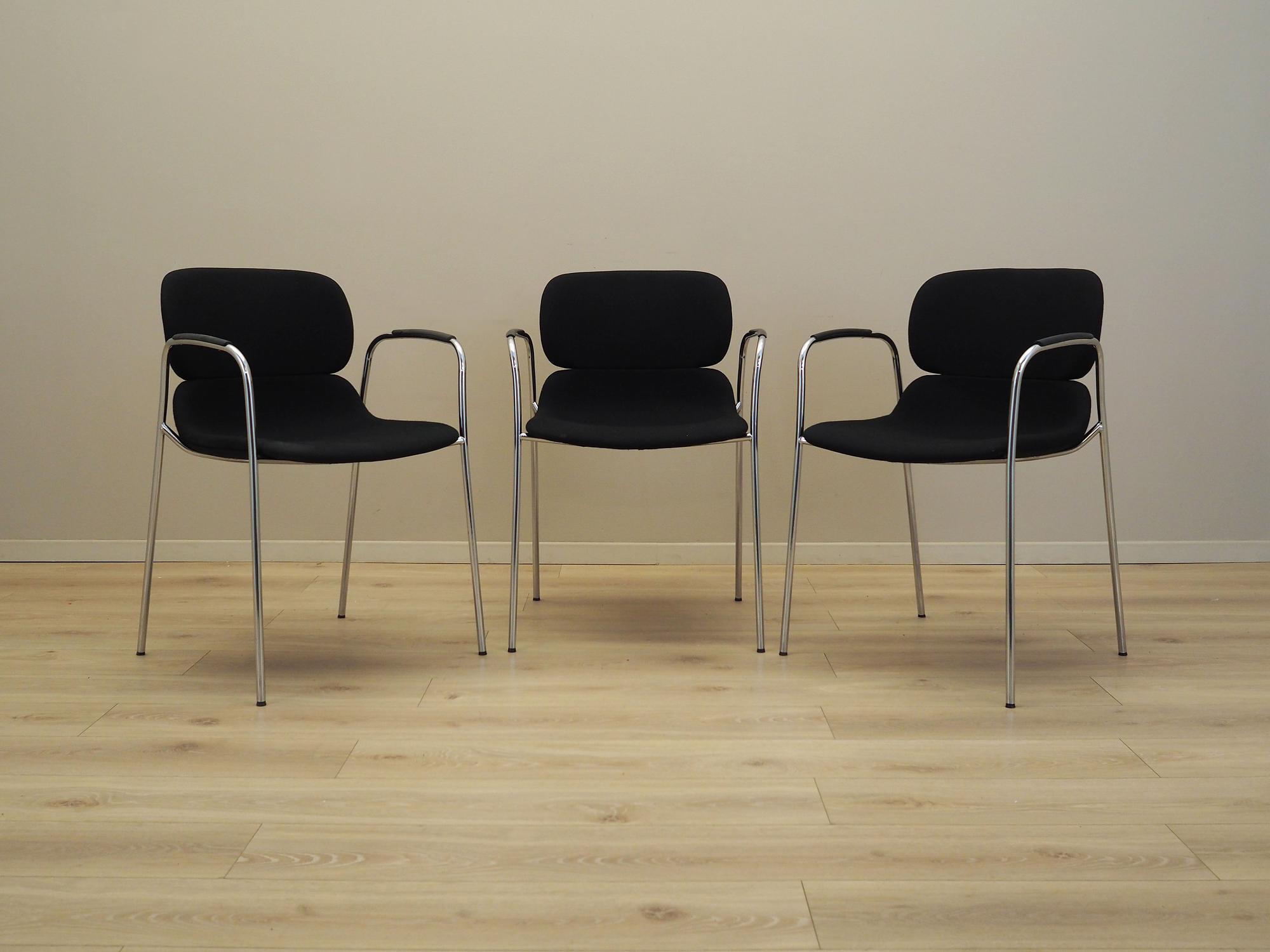 3x Dining chair Black 1970s 2