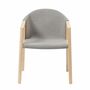 Armchair Woven Fabric Solid Ash Light Grey 2