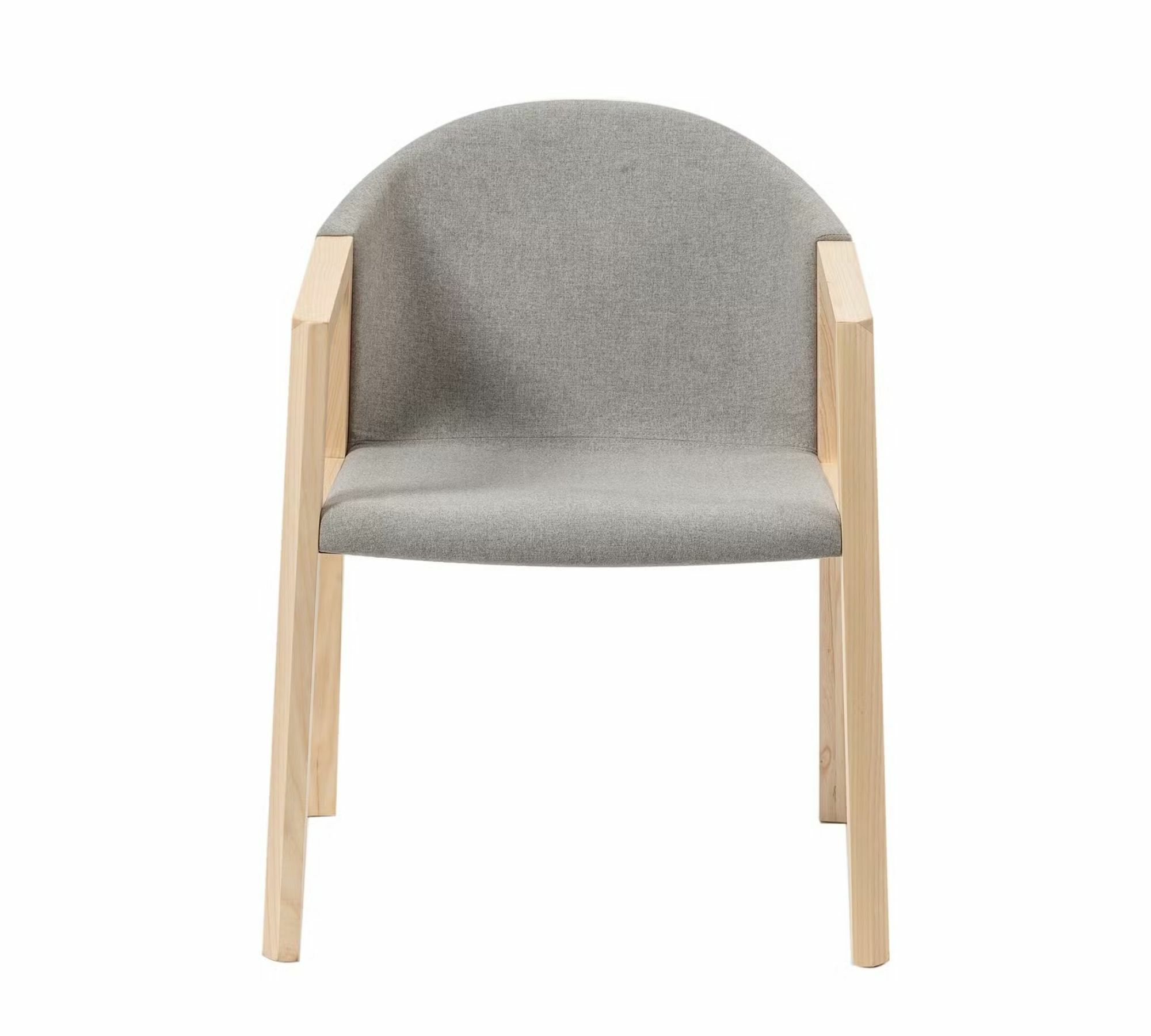 Armchair Woven Fabric Solid Ash Light Grey 2