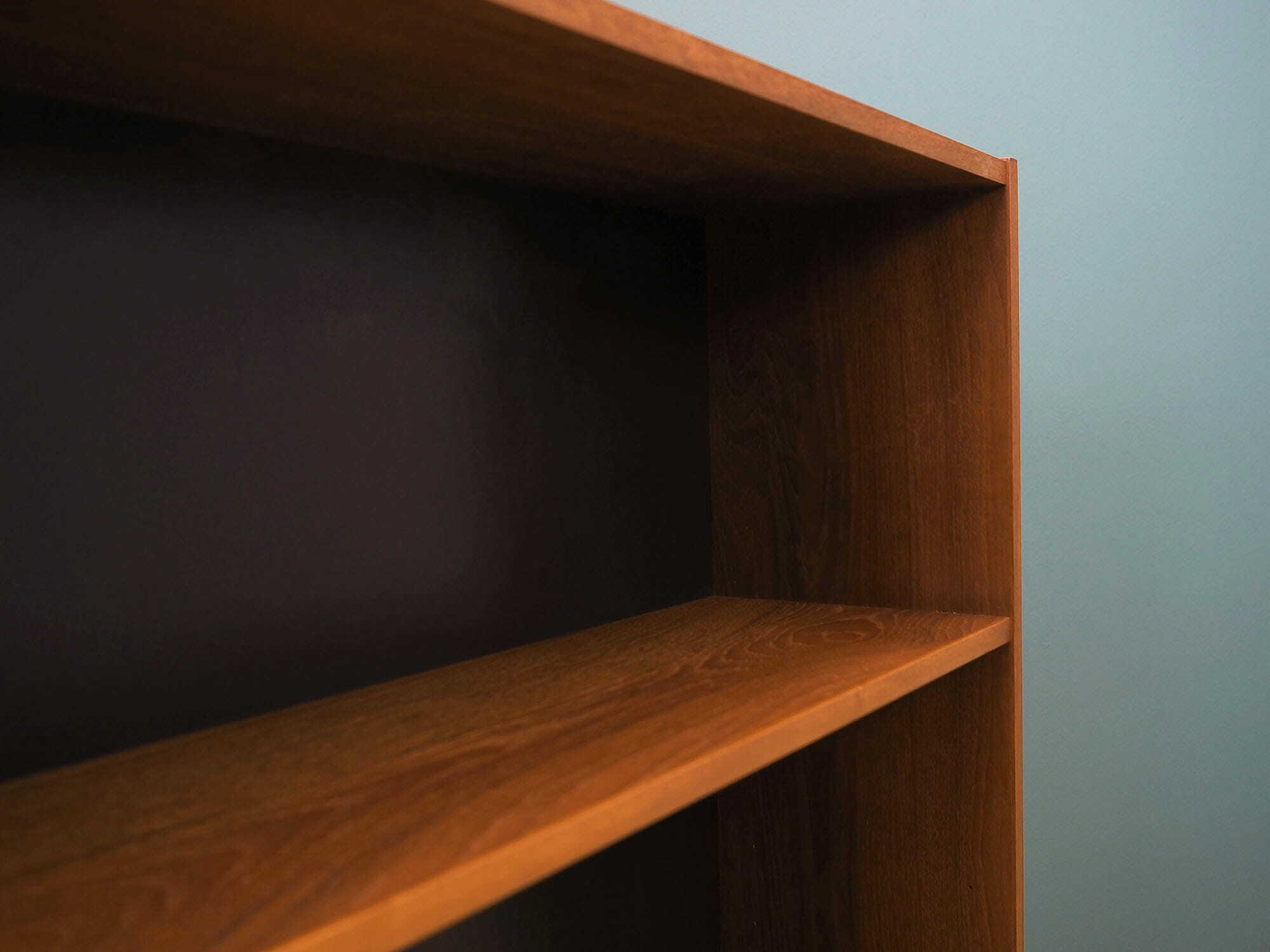 Vintage Bookshelf Teak Wood Brown 1970s 7