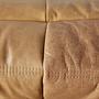 Togo Sectional Sofa Pull-Up Leather Camel Brown 9