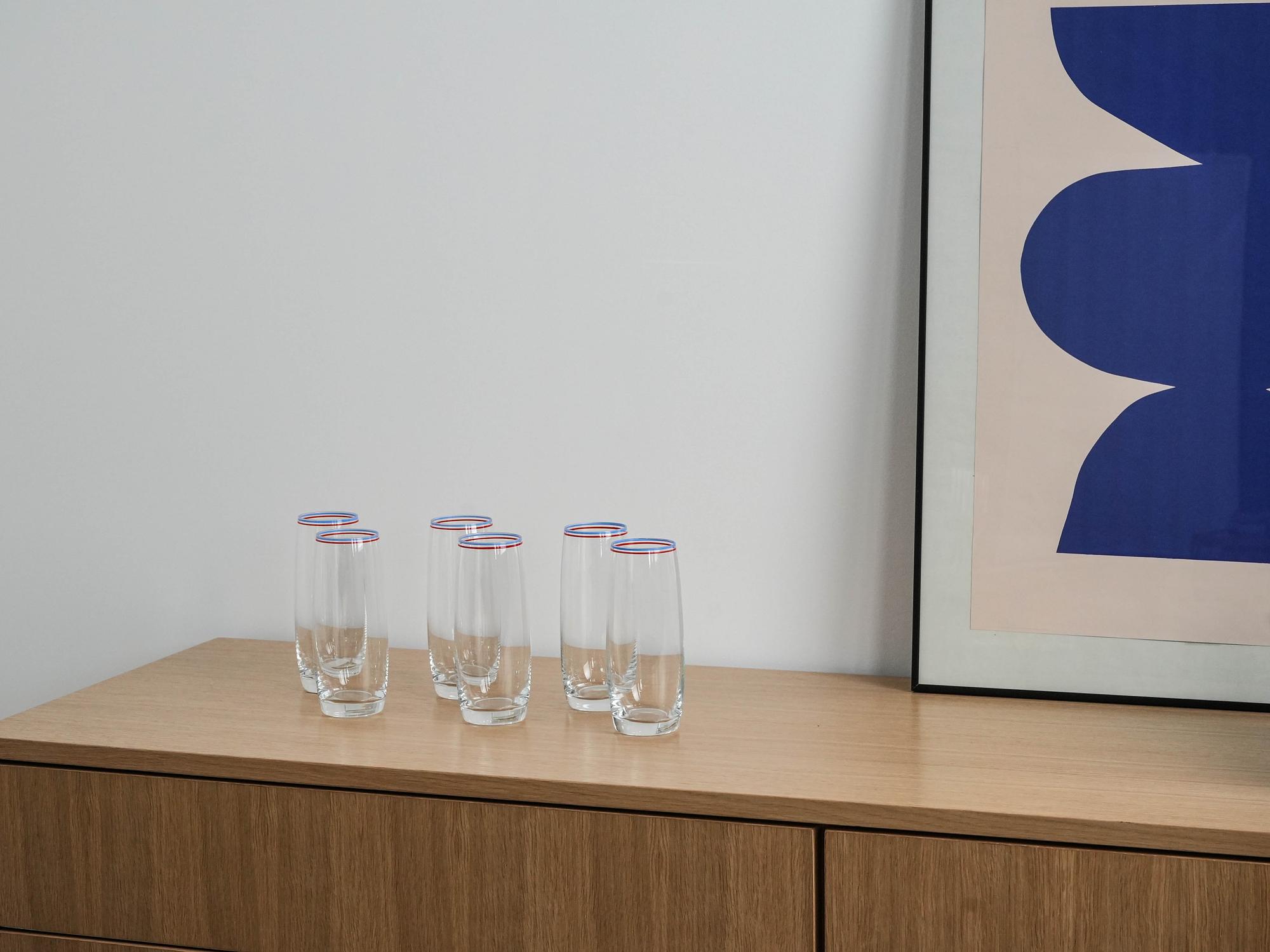 Glasses Set of 6 Transparent 1970s 1