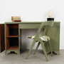 Vintage Schreibtisch Holz Grün 1960er Jahre 2