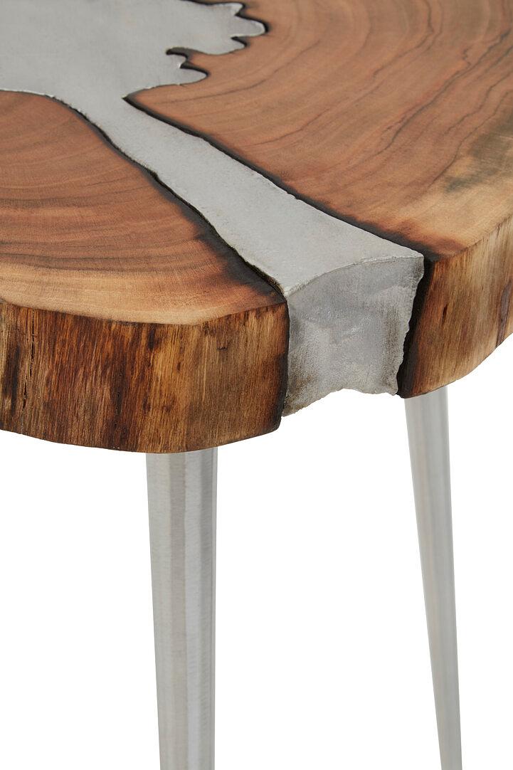 Almora Tavolino Legno di Acacia Naturale Grigio 4