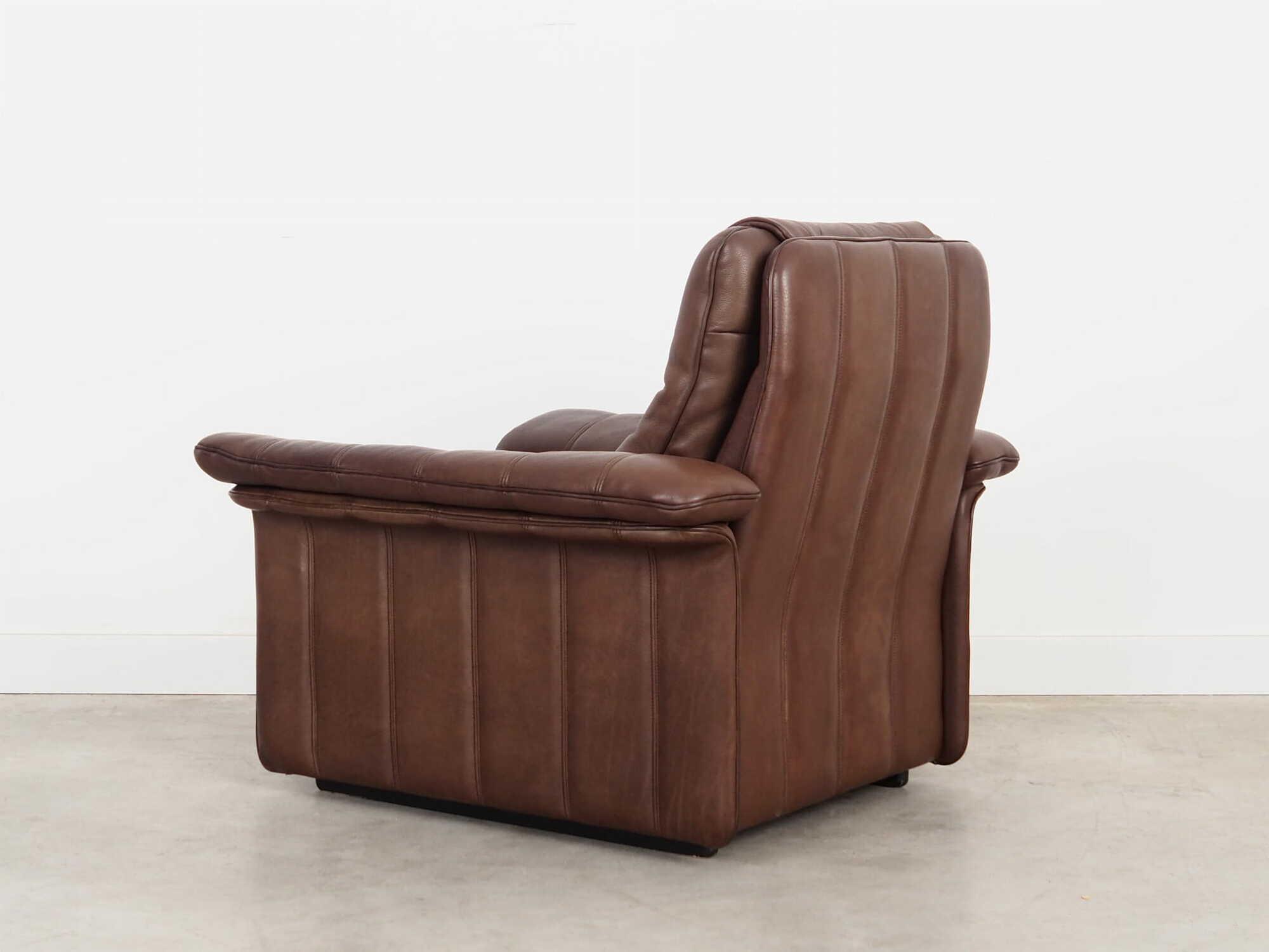 Sessel Leder Braun 1970er Jahre 6