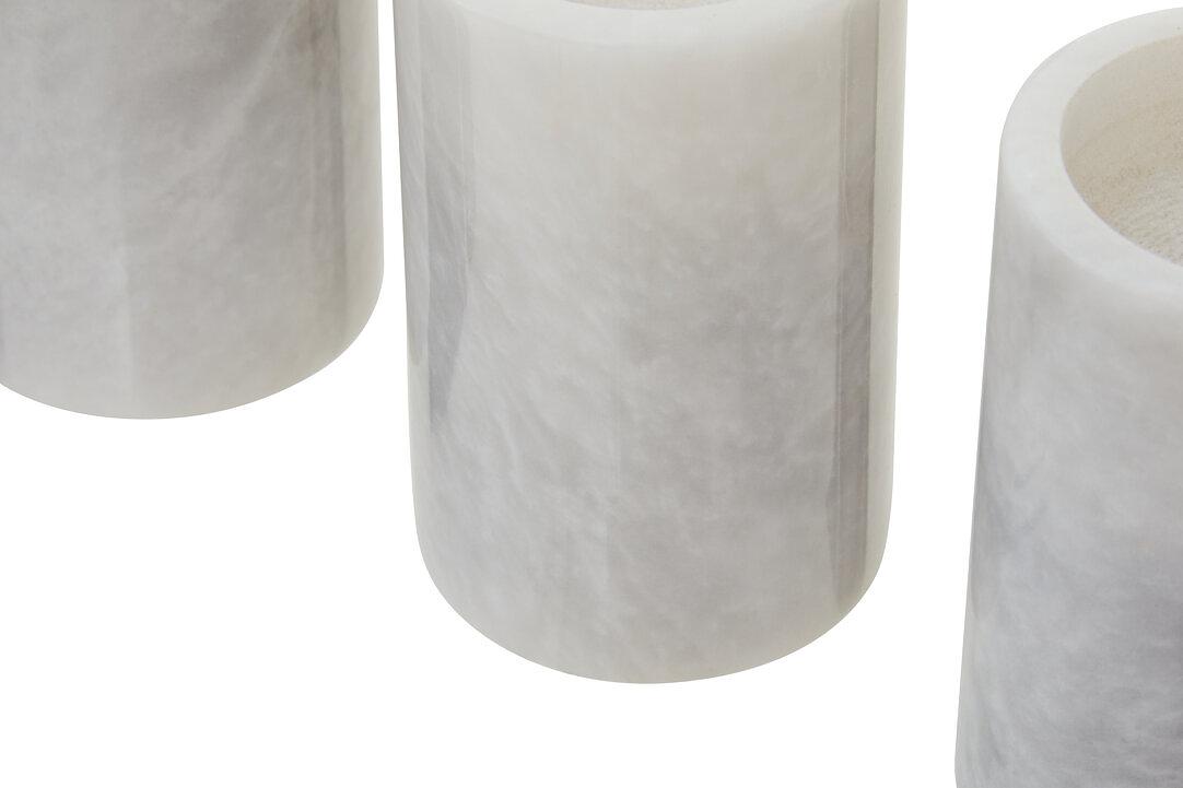 3x Salmo Portacandele Marmo Bianco 6