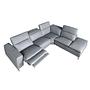 Sofa Récamiere Rechts Leder Grau 6
