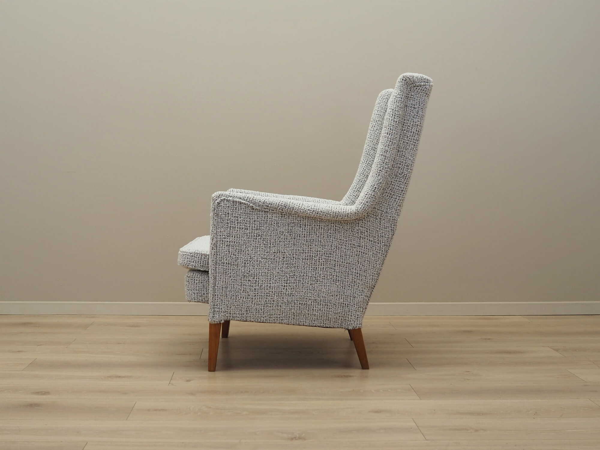 Vintage Armchair Wood Textile Grey 1960s 4