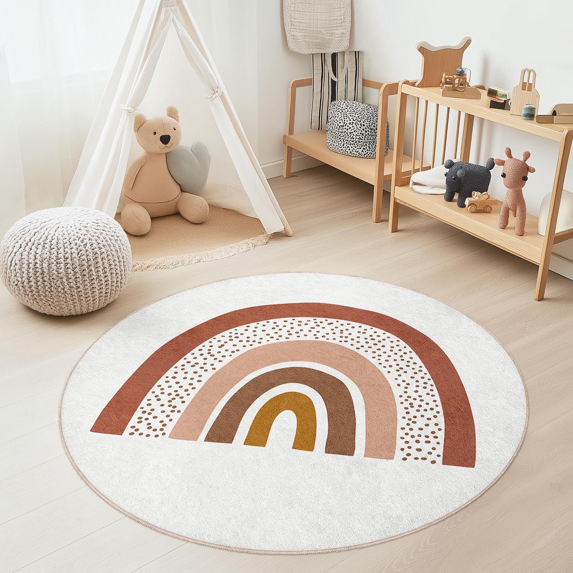 Rainbow Children's Rug Multicoloured Ø180cm 3