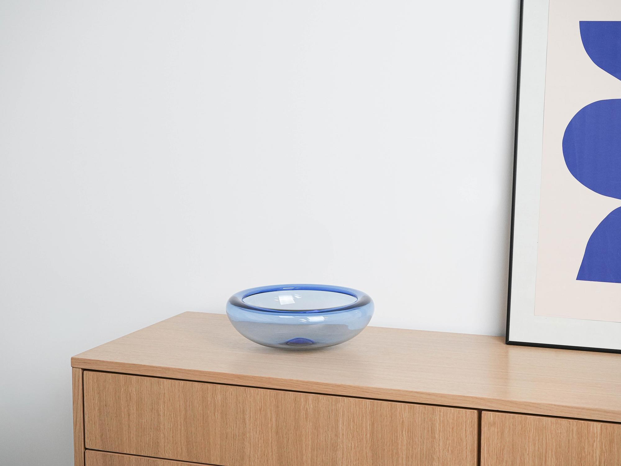 Blaue Glasschale 1960er Jahre 6