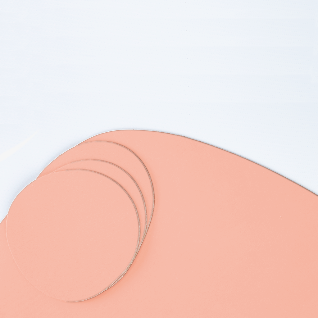 Stone Placemat 100% Recycled Leather Pink 3