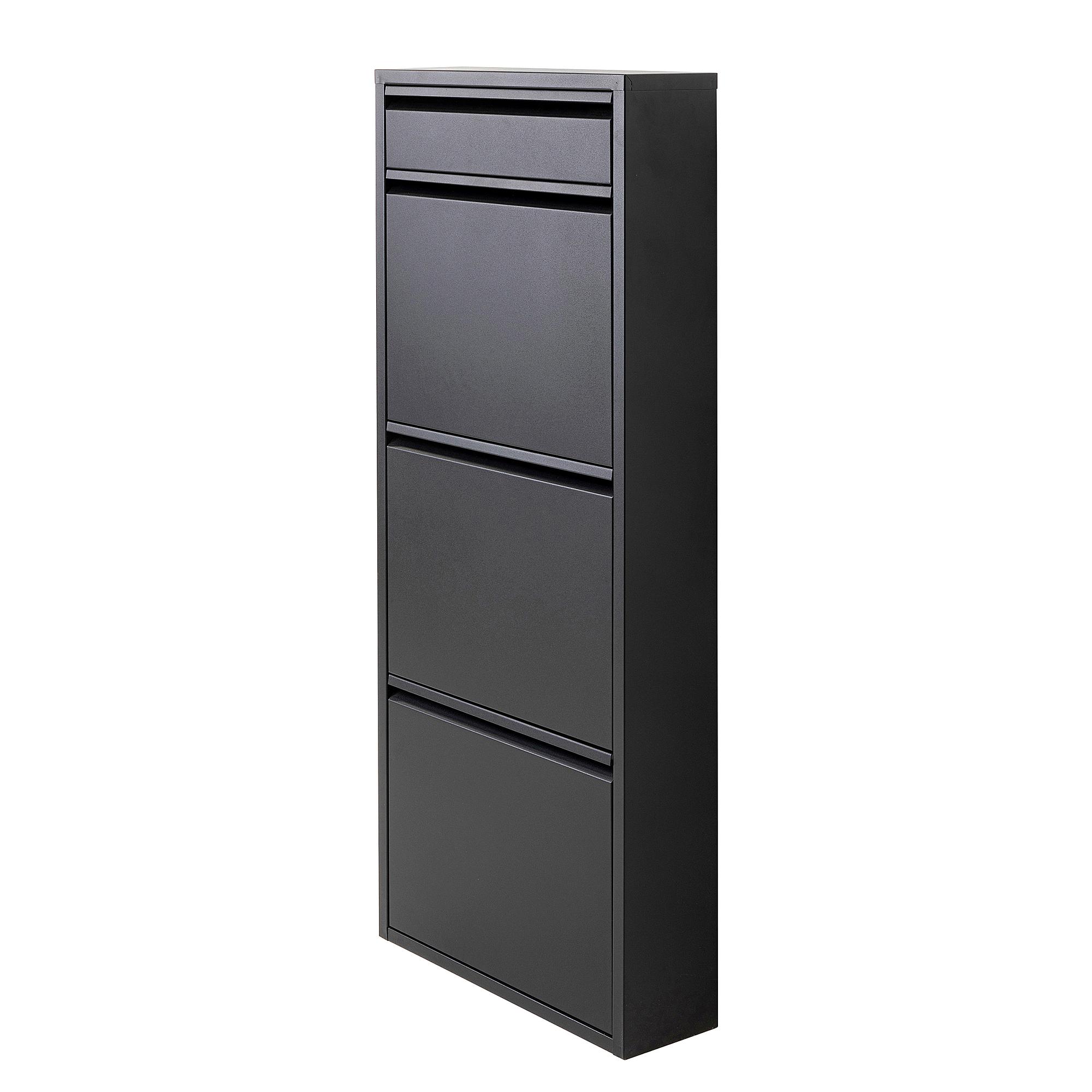 Shoe Cabinet Caruso Metal Black 115 cm 1
