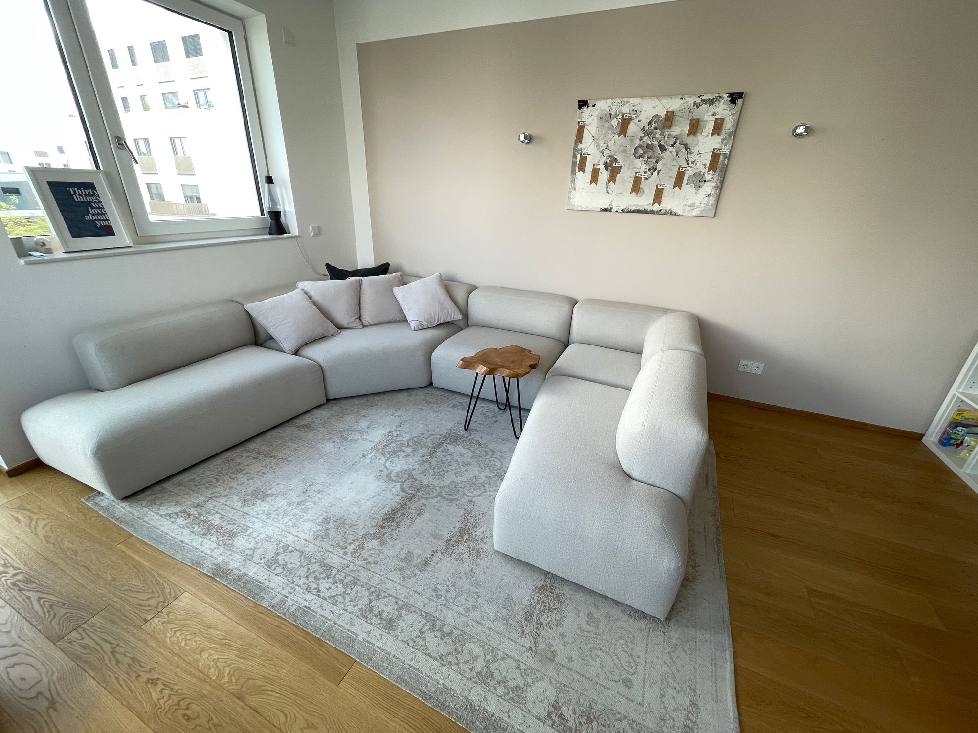 Angle Sofa 5-tlg. Textil Beige 0