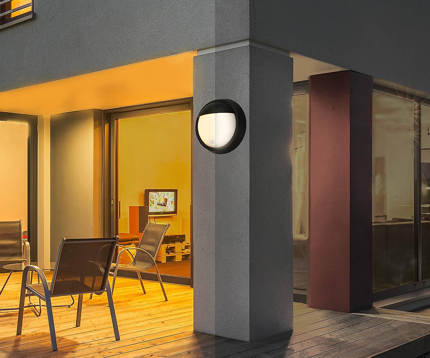 LED wall light 1-light aluminum black 2