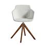 Sedia girevole in tessuto beige 1