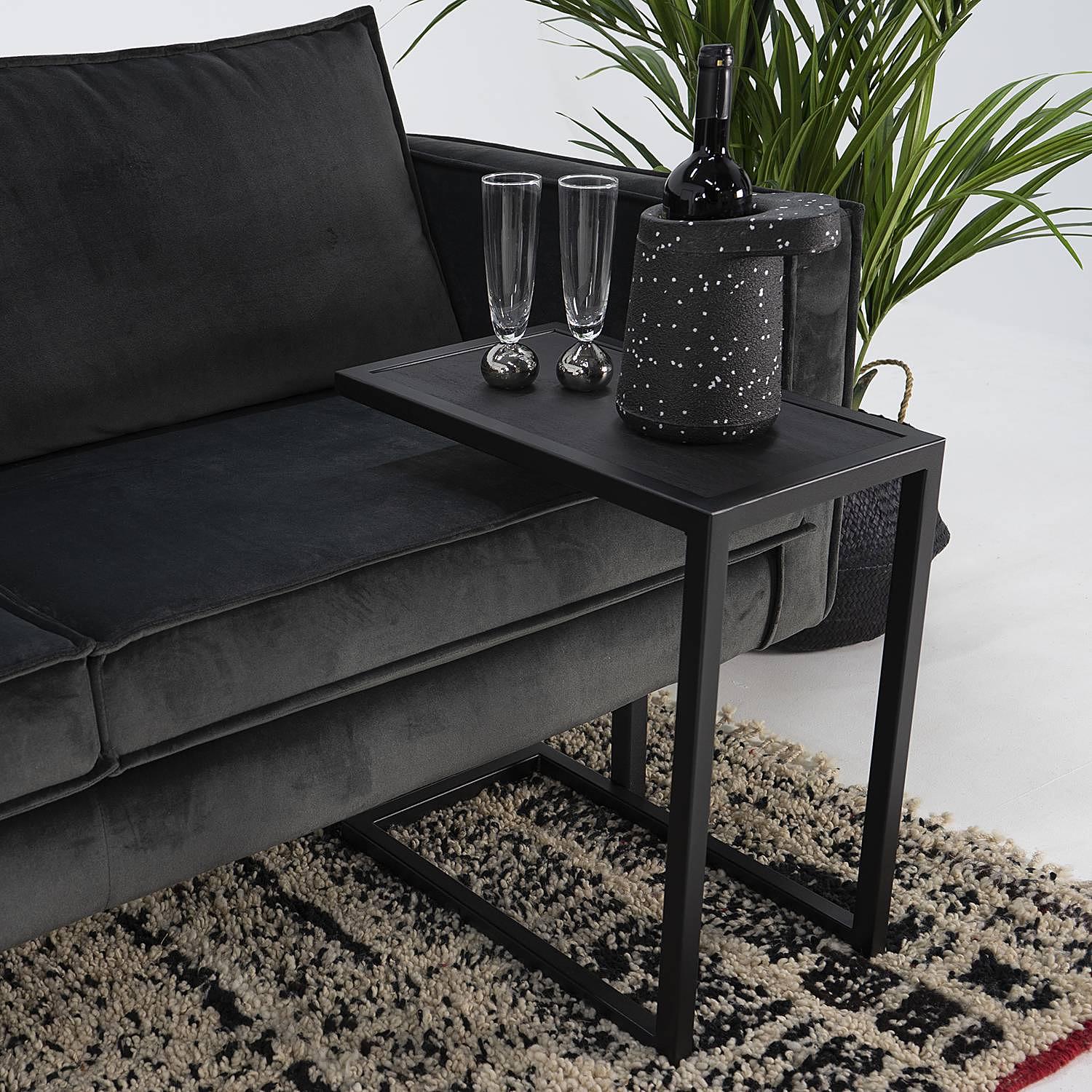 Side table Dareton I Solid Oak Black 2