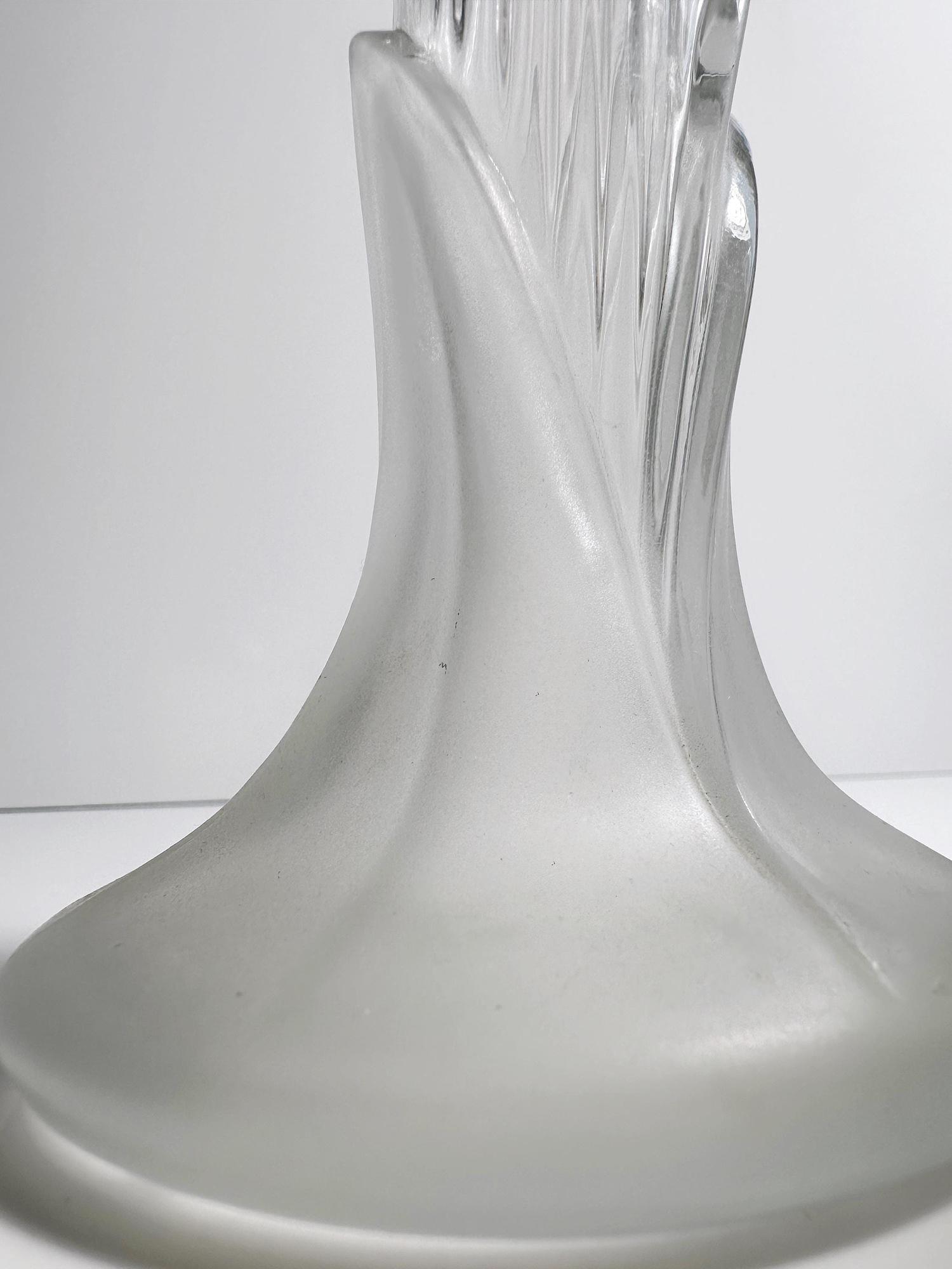 2x Vintage Kerzenleuchter Glas 1980er Jahre 2