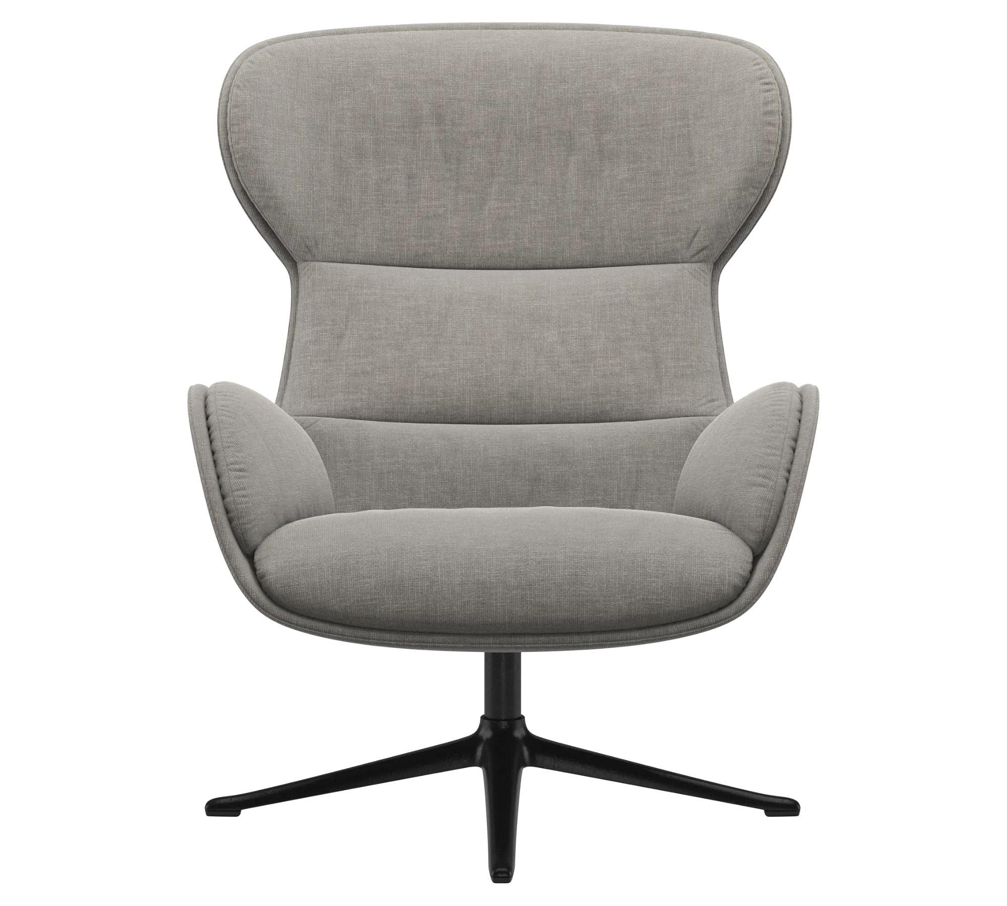 Reno Sessel mit Drehfunktion Napoli-Stoff 2250 Silbergrau 1