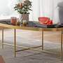 Couchtisch Glas Metall Schwarz Gold 3