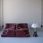 4x Vintage Ubald Klug Terrazza Sofaelement Leder Burgundrot 2