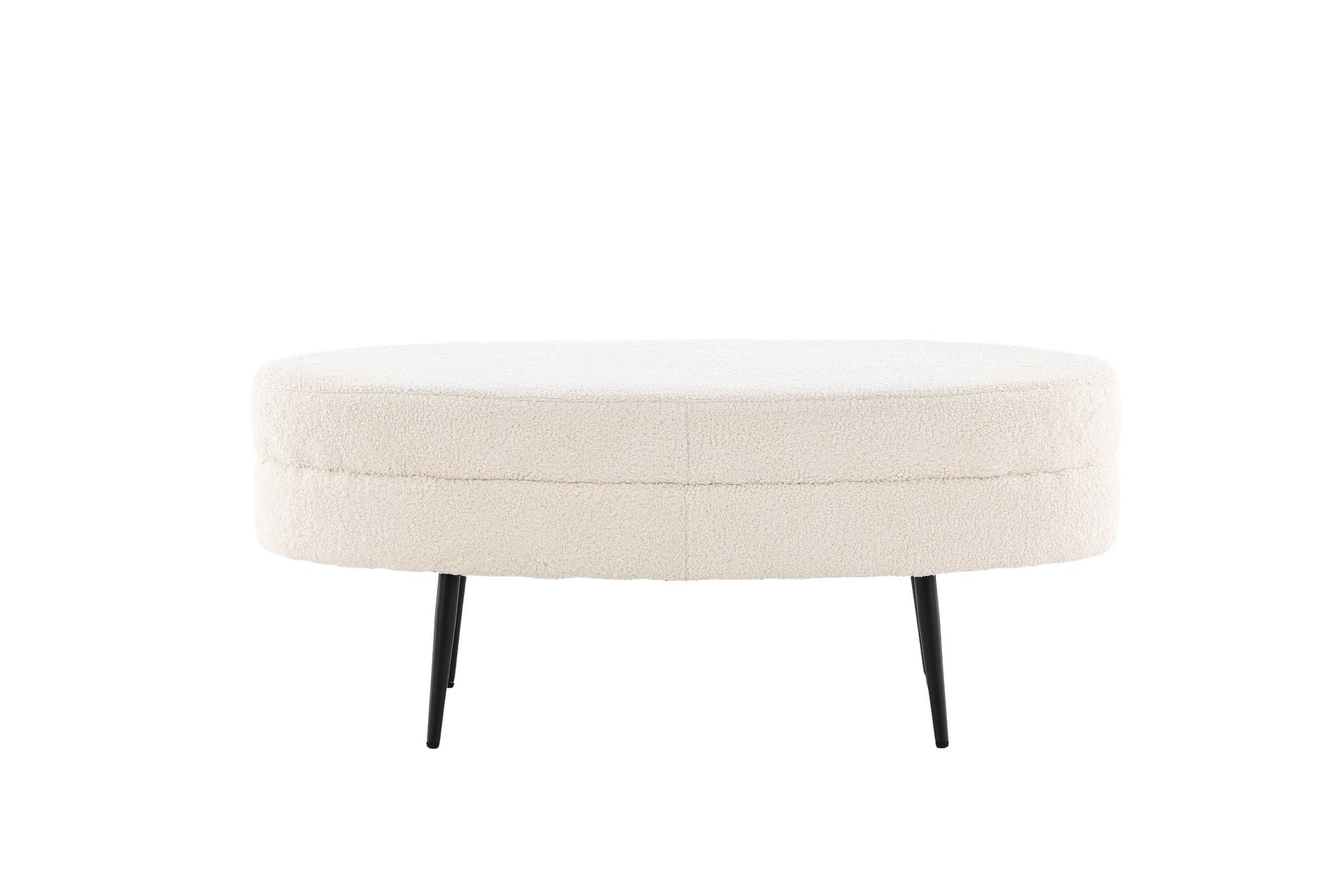 Otto Pouf Black Offwhite Teddy 6