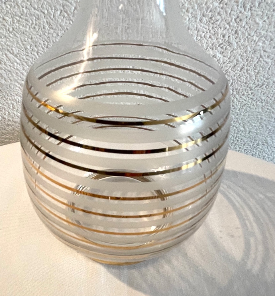 Beverage Set Glass Gold Striped 2
